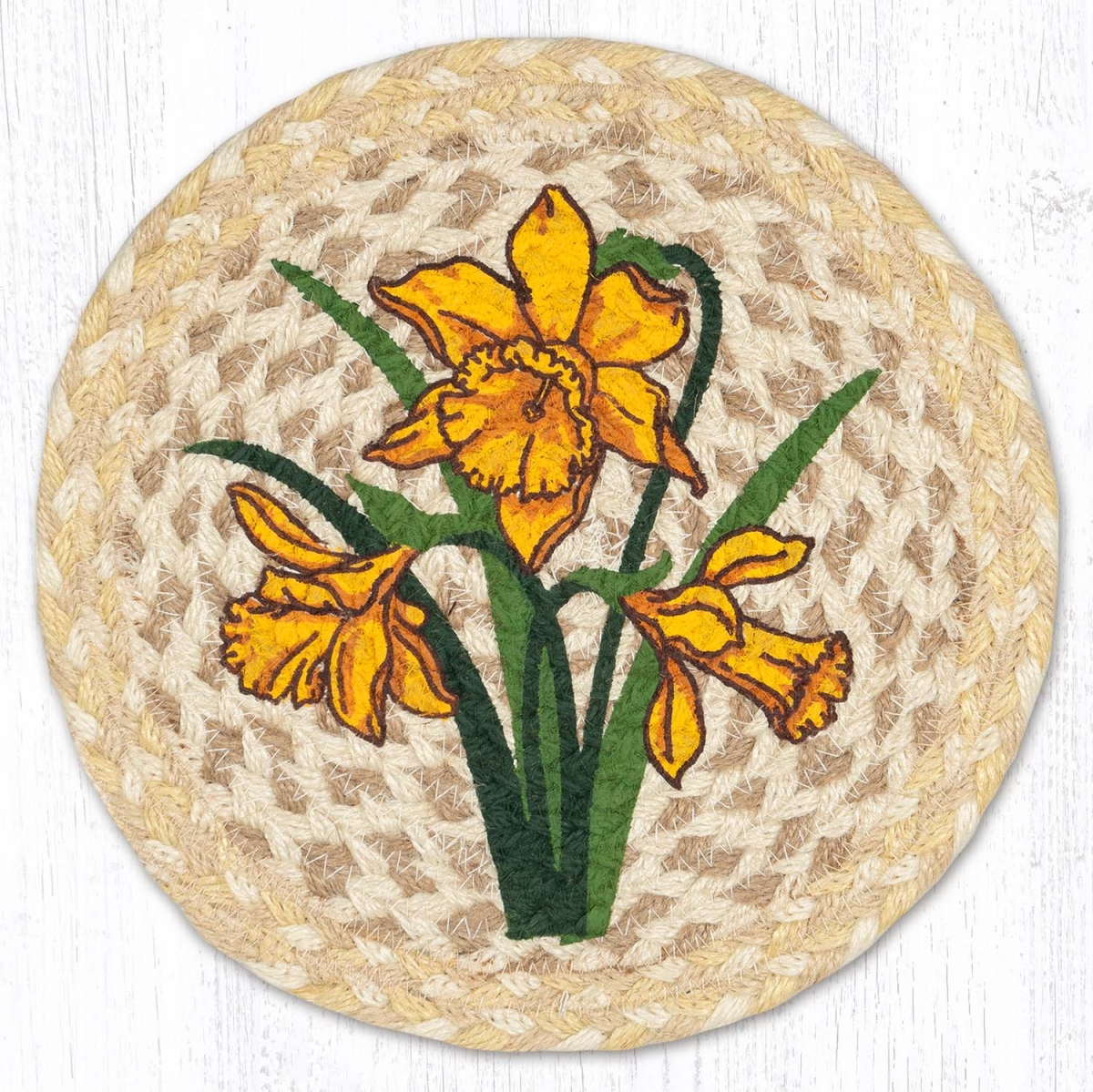 Picture of Earth Rug 80-880D 10 x 10 in. MSPR-880 Daffodil Printed Round Trivet
