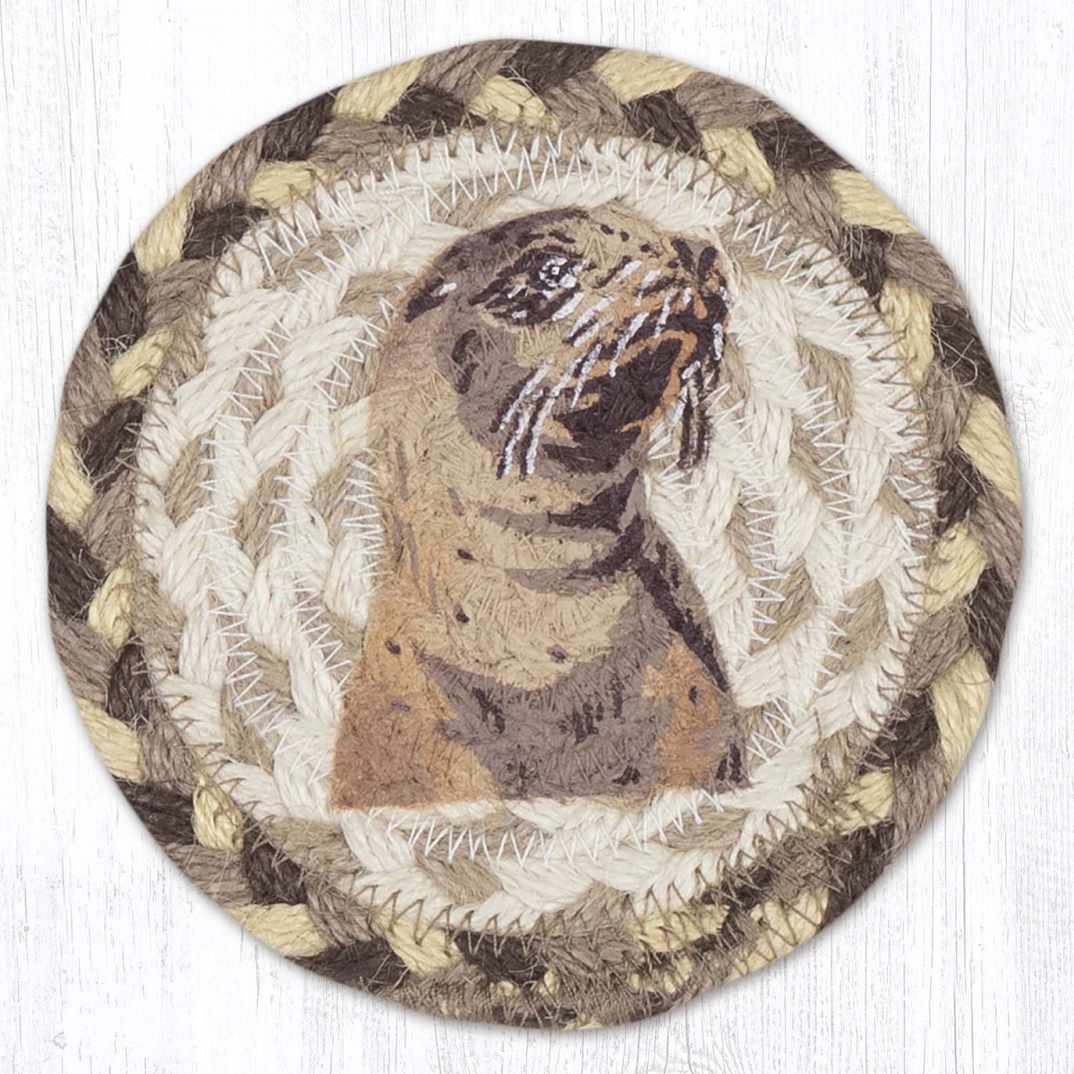 Picture of Earth Rug 31-IC923SL 5 x 5 in. Sea Lion Printed Braided Coaster, Multi Color