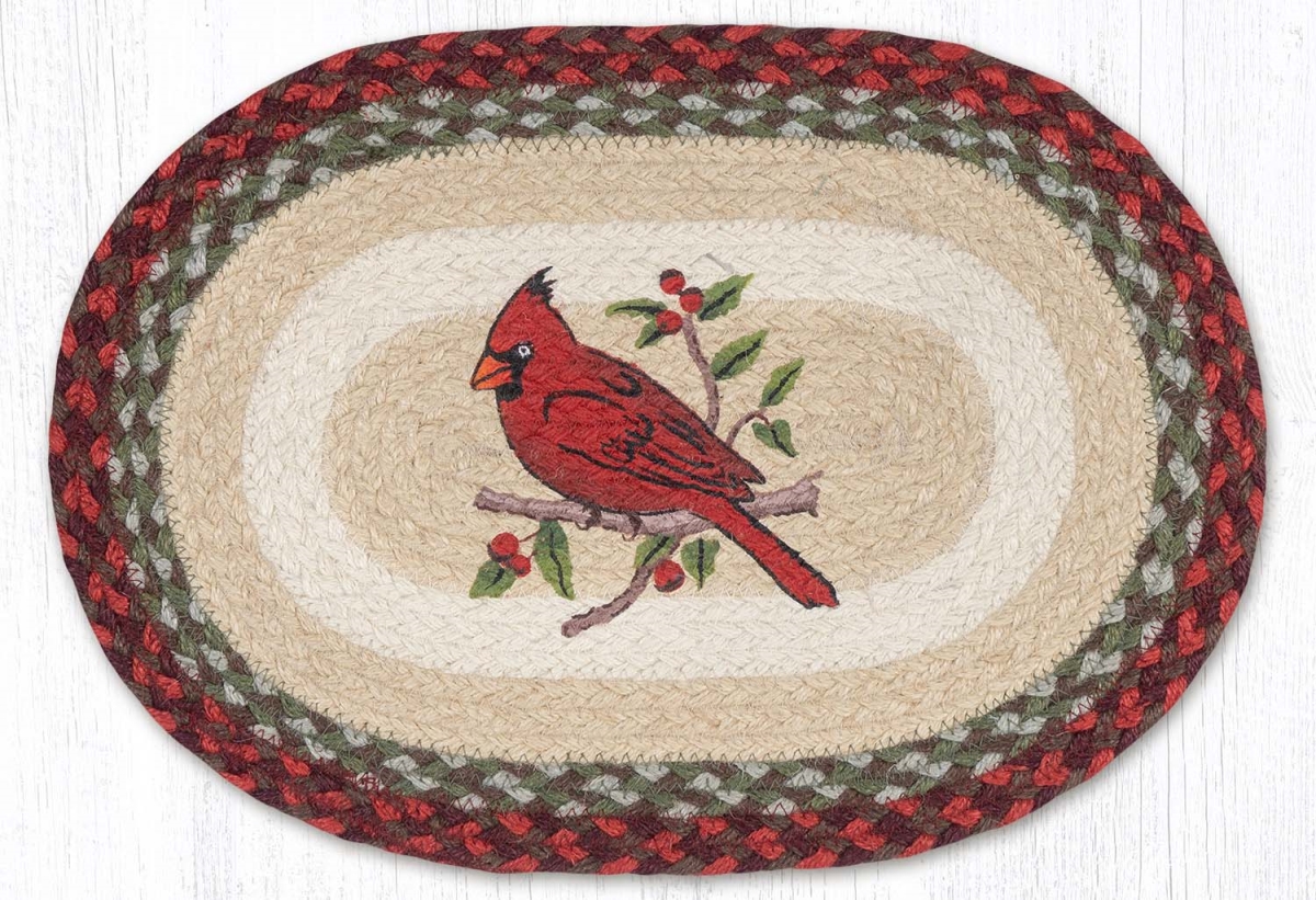 Picture of Earth Rug 48-417C 13 x 19 in. Cardinal Braided Oval Placemat, Multi Color