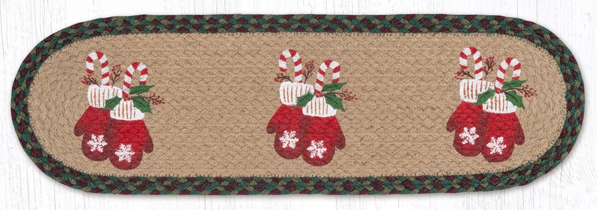Picture of Earth Rug 49-ST508M 27 x 8.25 in. ST-OP-508 Mittens Braided Oval Stair Tread Mat&#44; Multi Color