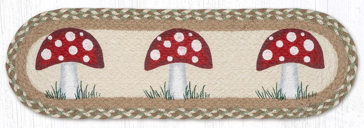 Picture of Earth Rug 49-ST660M 27 x 8.25 in. ST-OP-660 Mushroom Braided Oval Stair Tread Mat&#44; Multi Color