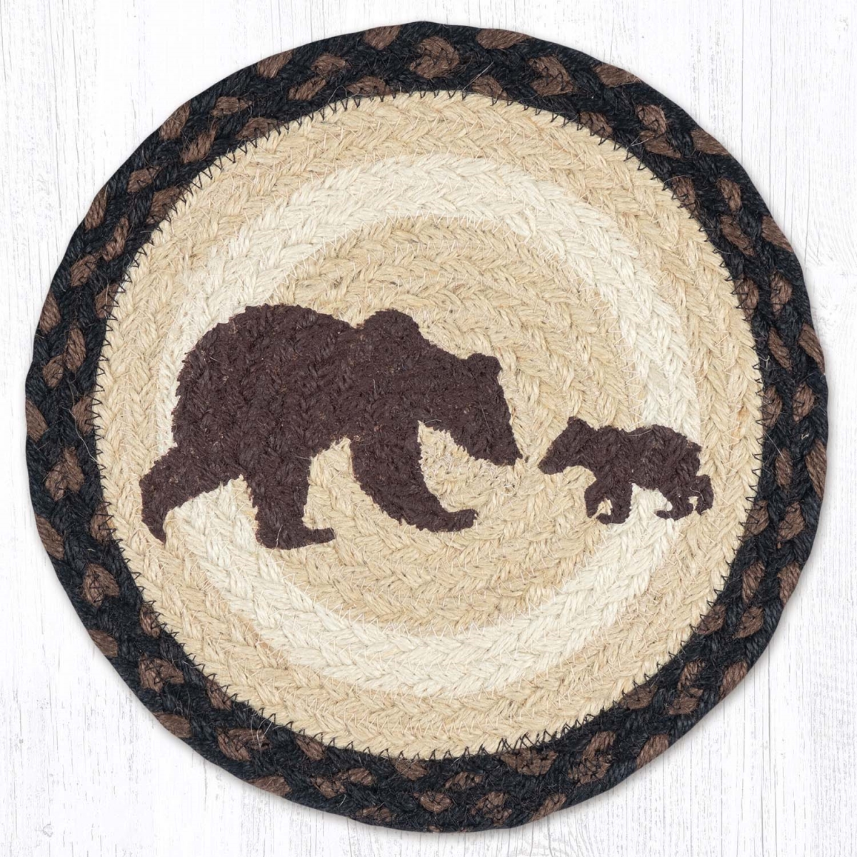 Picture of Earth Rug 80-313HBC 10 x 10 in. MSPR-313 Happy Bear Cub Printed Braided Round Trivet&#44; Multi Color