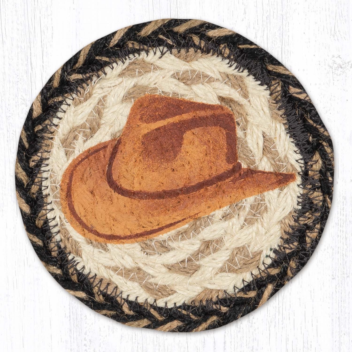 Picture of Earth Rug 31-IC9-093TCH 5 x 5 in. IC-9-93 Tan Cowboy Hat Printed Coaster