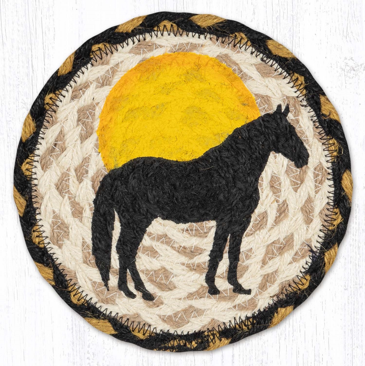 Picture of Earth Rug 79-043HS 7 x 7 in. LC-43 Horse Silhouette Round Large Coaster