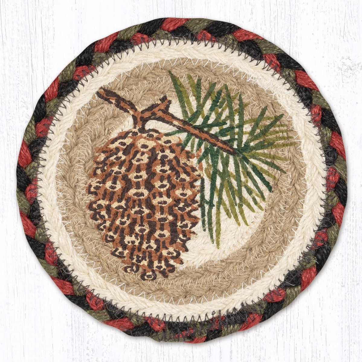 Picture of Earth Rug 79-081P 7 x 7 in. LC-81 Pinecone Round Large Coaster