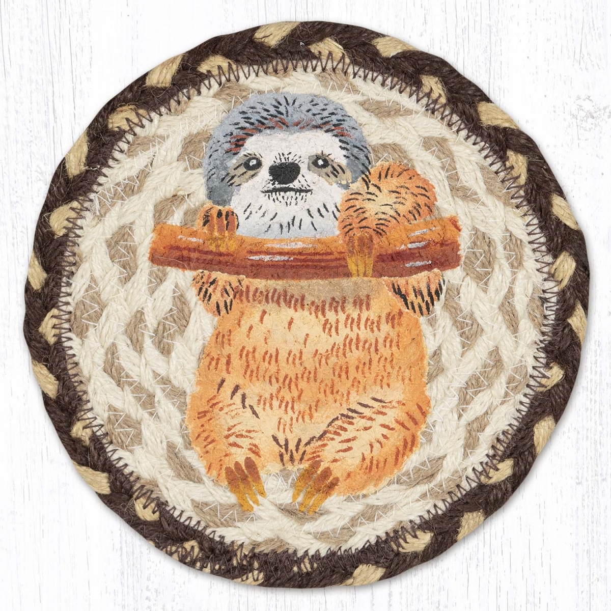 Picture of Earth Rug 79-129S 7 x 7 in. LC-129 Sloth Round Large Coaster