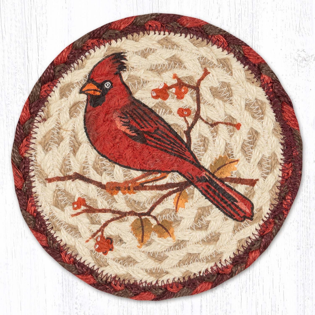 Picture of Earth Rug 79-717WC 7 x 7 in. LC-717 Wildlife Cardinal Round Large Coaster