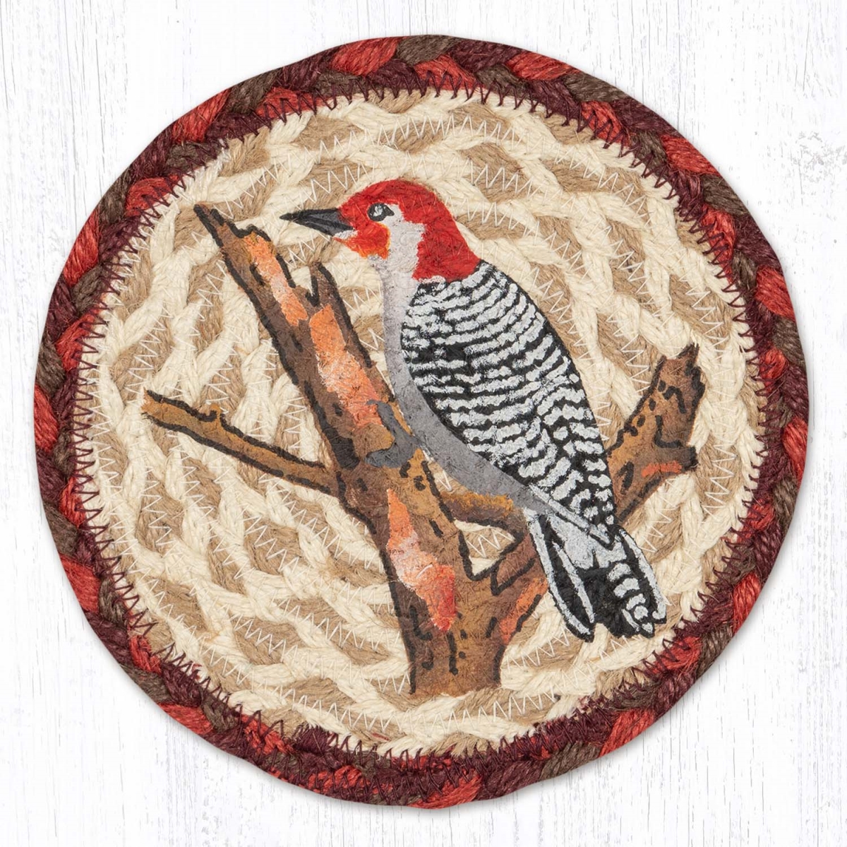 Picture of Earth Rug 79-717WW 7 x 7 in. LC-717 Wildlife Woodpecker Round Large Coaster