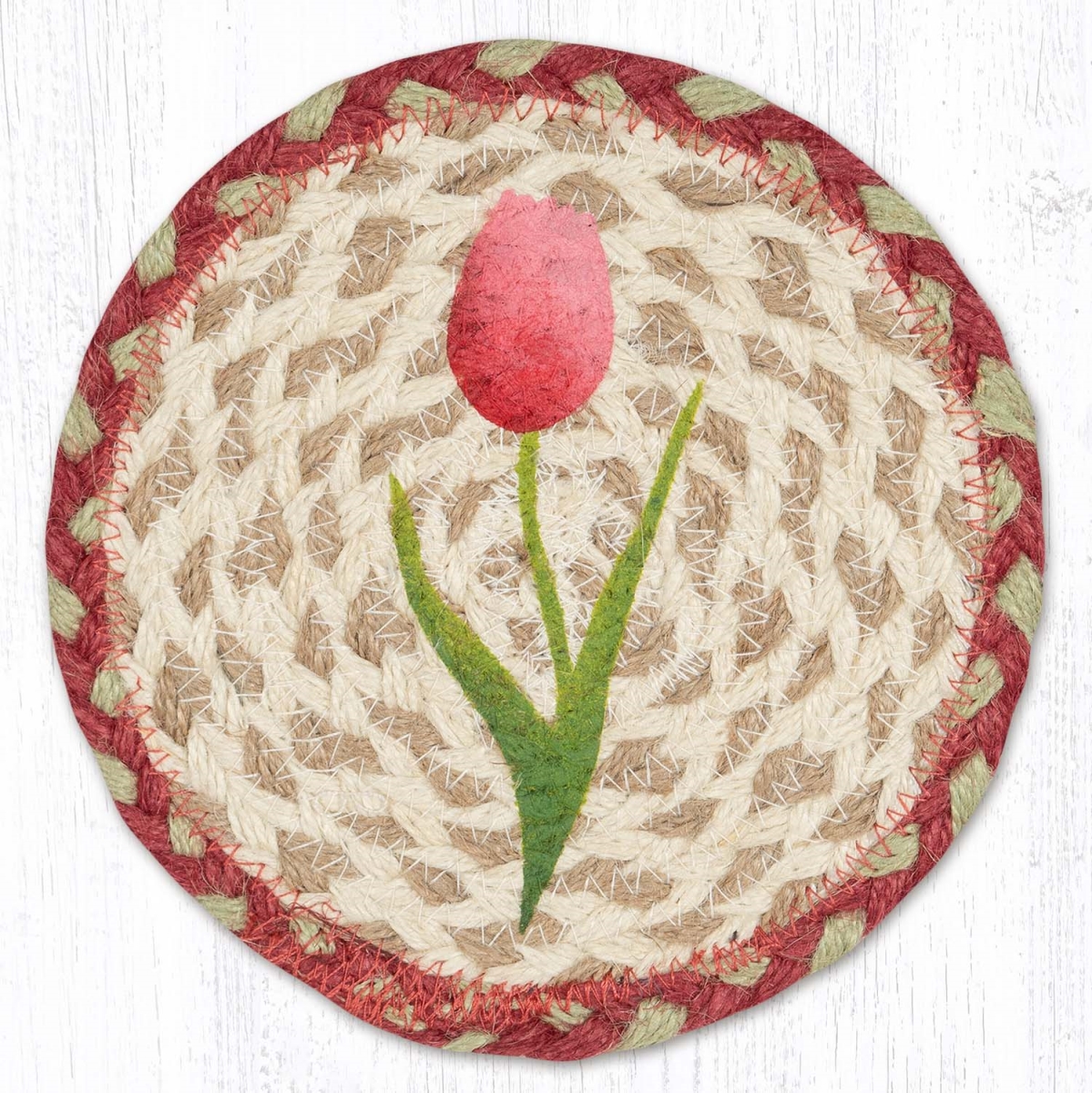Picture of Earth Rug 79-874T 7 x 7 in. LC-874 Tulips Round Large Coaster