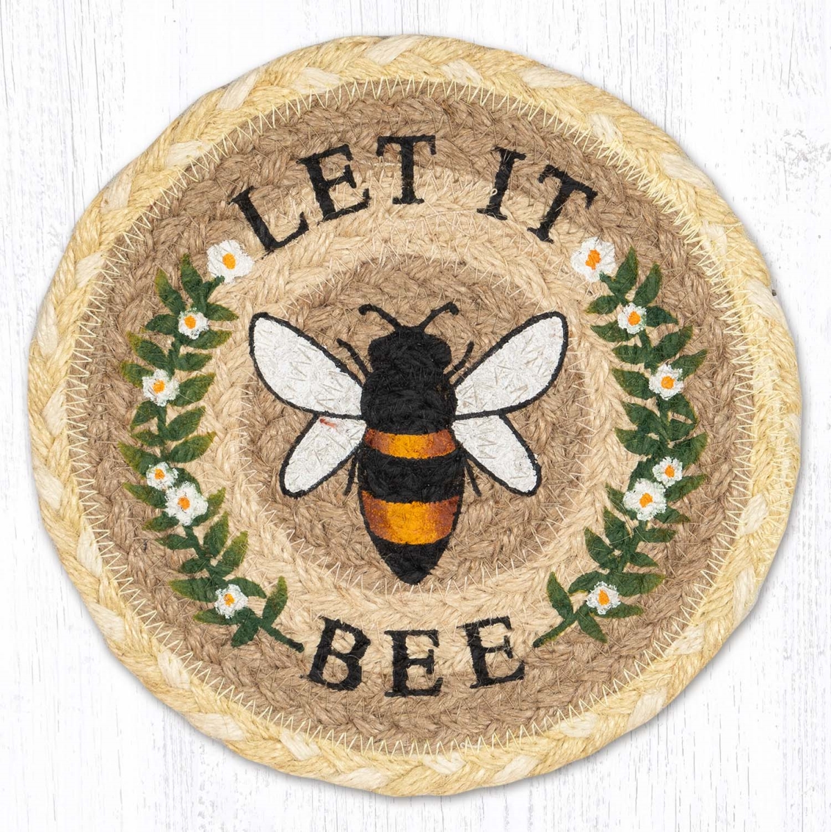 Picture of Earth Rug 79-880LB 7 x 7 in. LC-880 Let It Bee Round Large Coaster