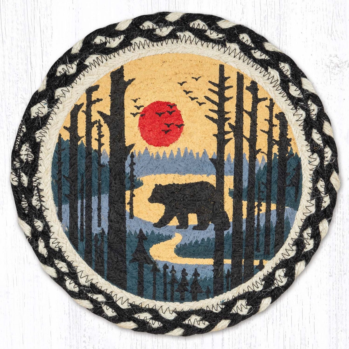 Picture of Earth Rug 80-430BS 10 x 10 in. MSPR-430 Bear Scene Printed Round Trivet