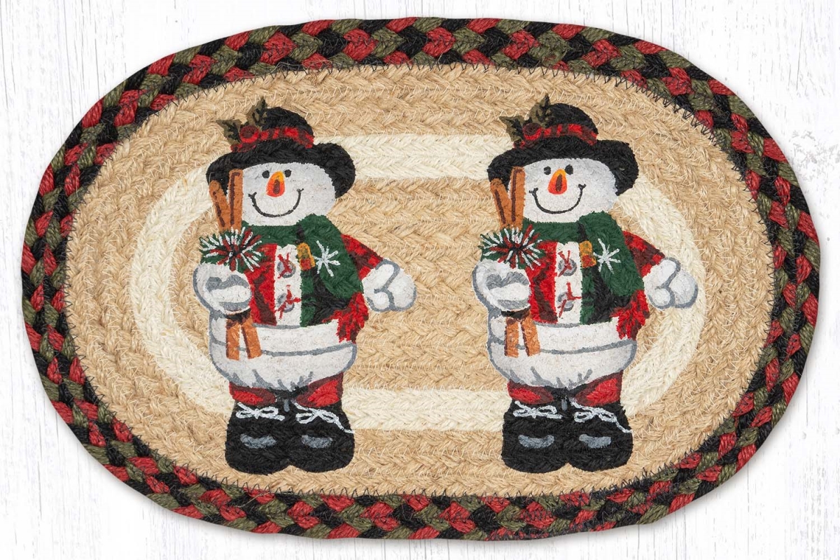 81-081STH 10 x 15 in. MSP-81 Snowman in Top Hat Printed Oval Swatch Rug