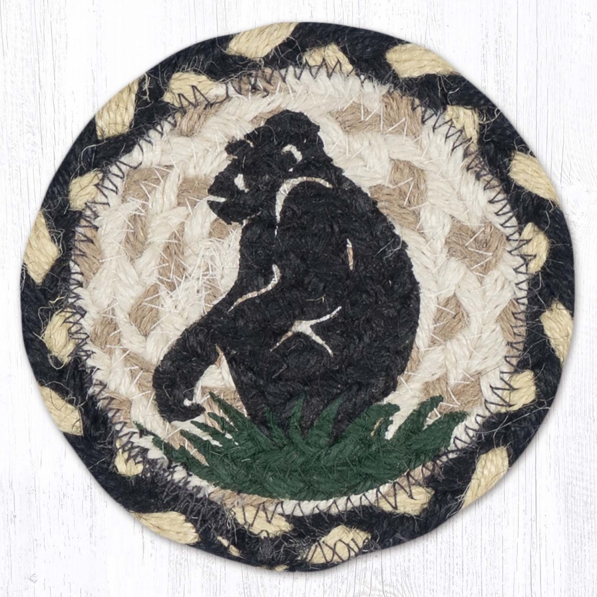Picture of Earth Rug 31-IC123GS 5 x 5 in. Gorilla Silhouette Printed Braided Coaster, Multi Color