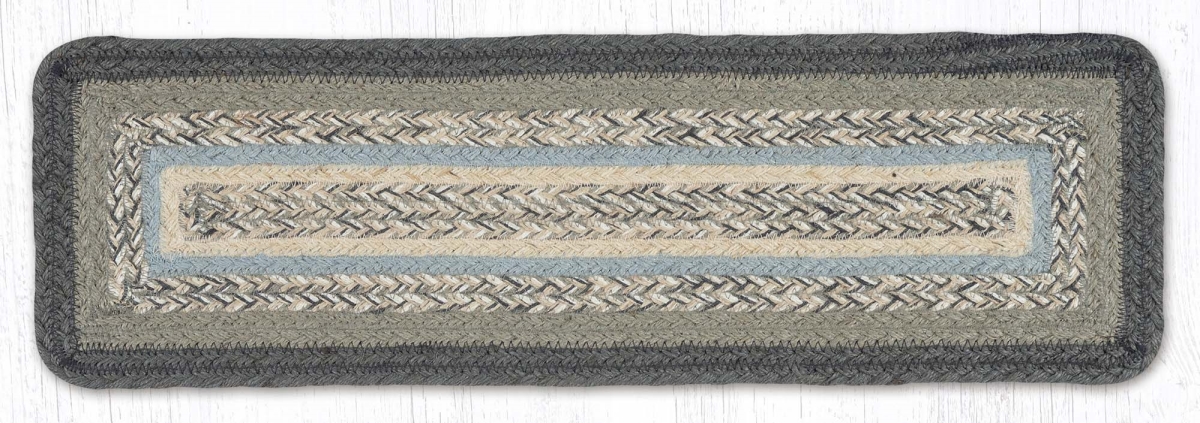 Picture of Earth Rug 39-903 27 x 8.25 in. C-903 Charcoal&#44; Gray & Ivory Braided Rectangle Stair Tread Mat