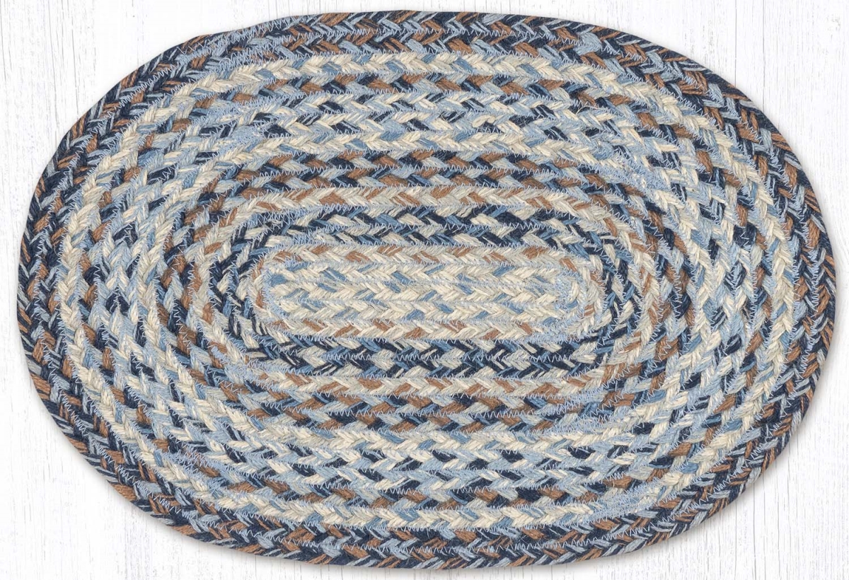 Picture of Earth Rug 52-PM9-119 13 x 19 in. Denim Braided Jute Placemat, Multi Color