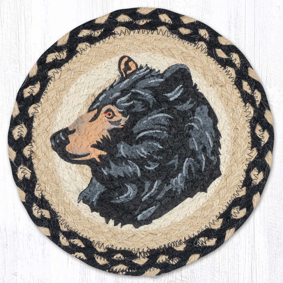 Picture of Earth Rug 80-121BP 10 x 10 in. MSPR-121 Bear Profile Printed Braided Round Trivet&#44; Multi Color