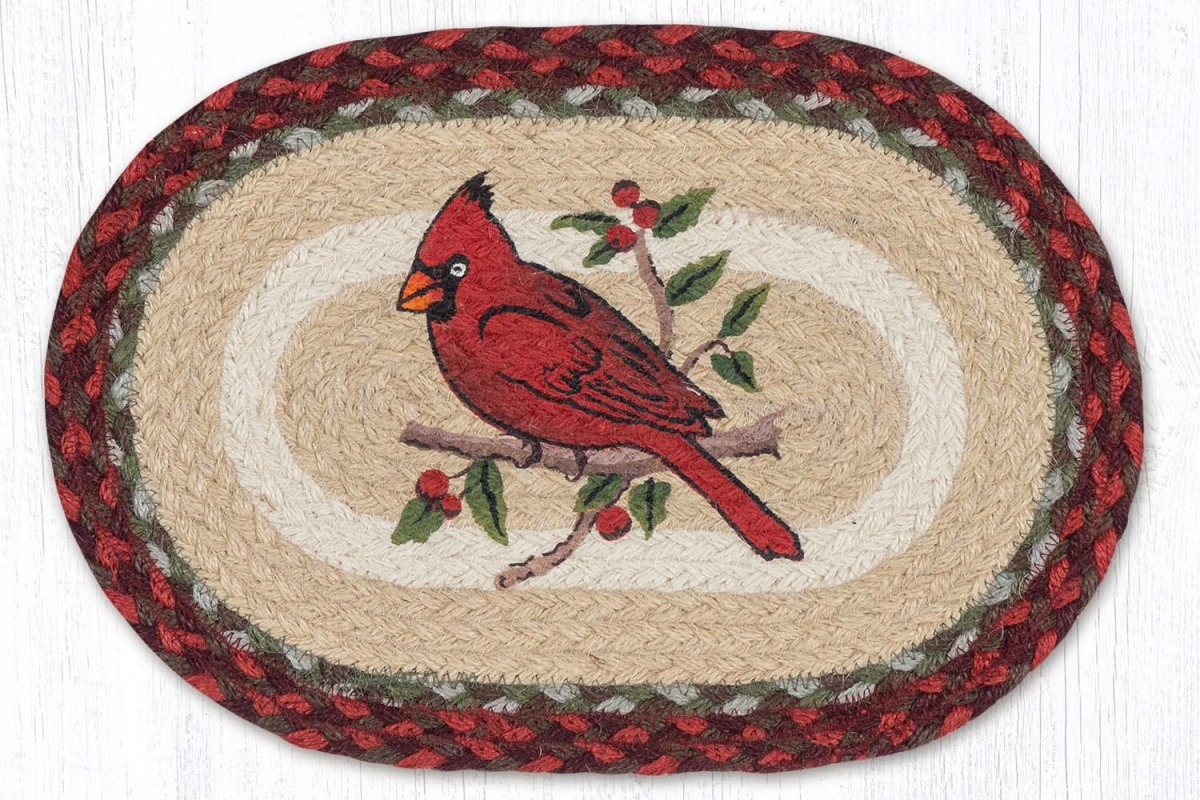 81-417C 10 x 15 in. MSP-417 Cardinal Printed Oval Swatch Rug