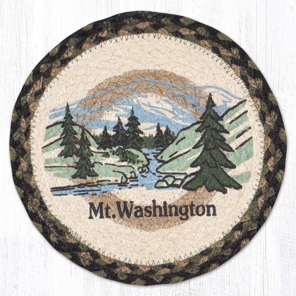 Picture of Earth Rug 80-116NHMW 10 x 10 in. MSPR-116 NH Mount Washington Printed Braided Round Trivet&#44; Multi Color