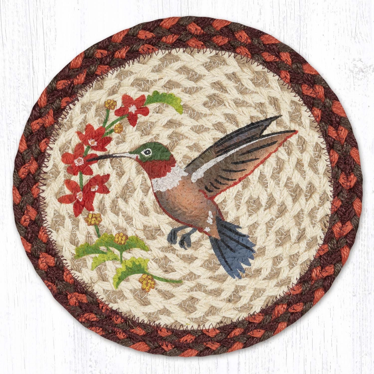 Picture of Earth Rug 80-717WH 10 x 10 in. MSPR-717 Wildlife Hummingbird Printed Round Trivet
