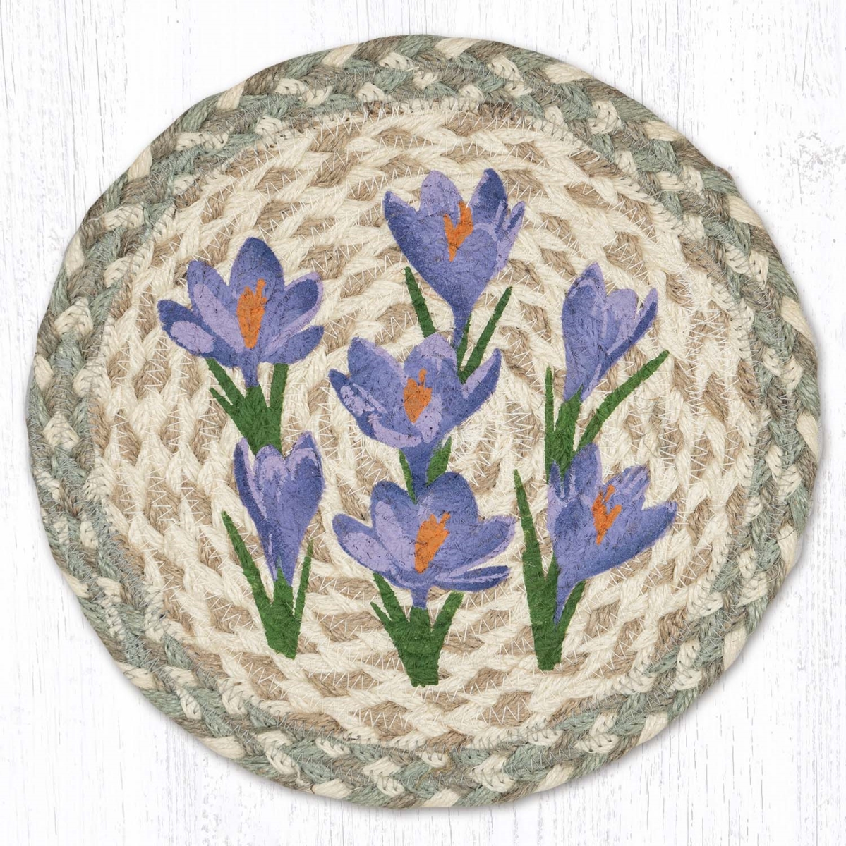 Picture of Earth Rug 80-887C 10 x 10 in. MSPR-887 Crocus Printed Round Trivet