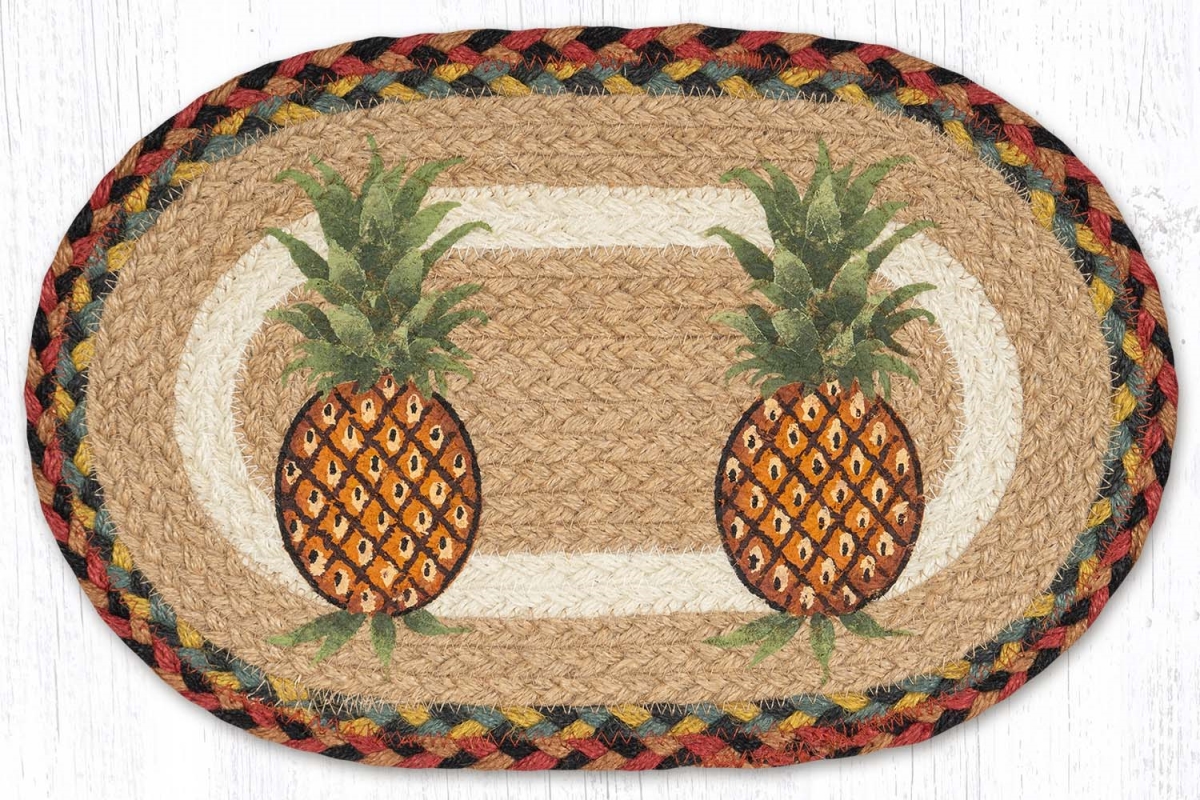 Picture of Earth Rug 81-375P 10 x 15 in. MSP-375 Pineapple Printed Oval Swatch Rug