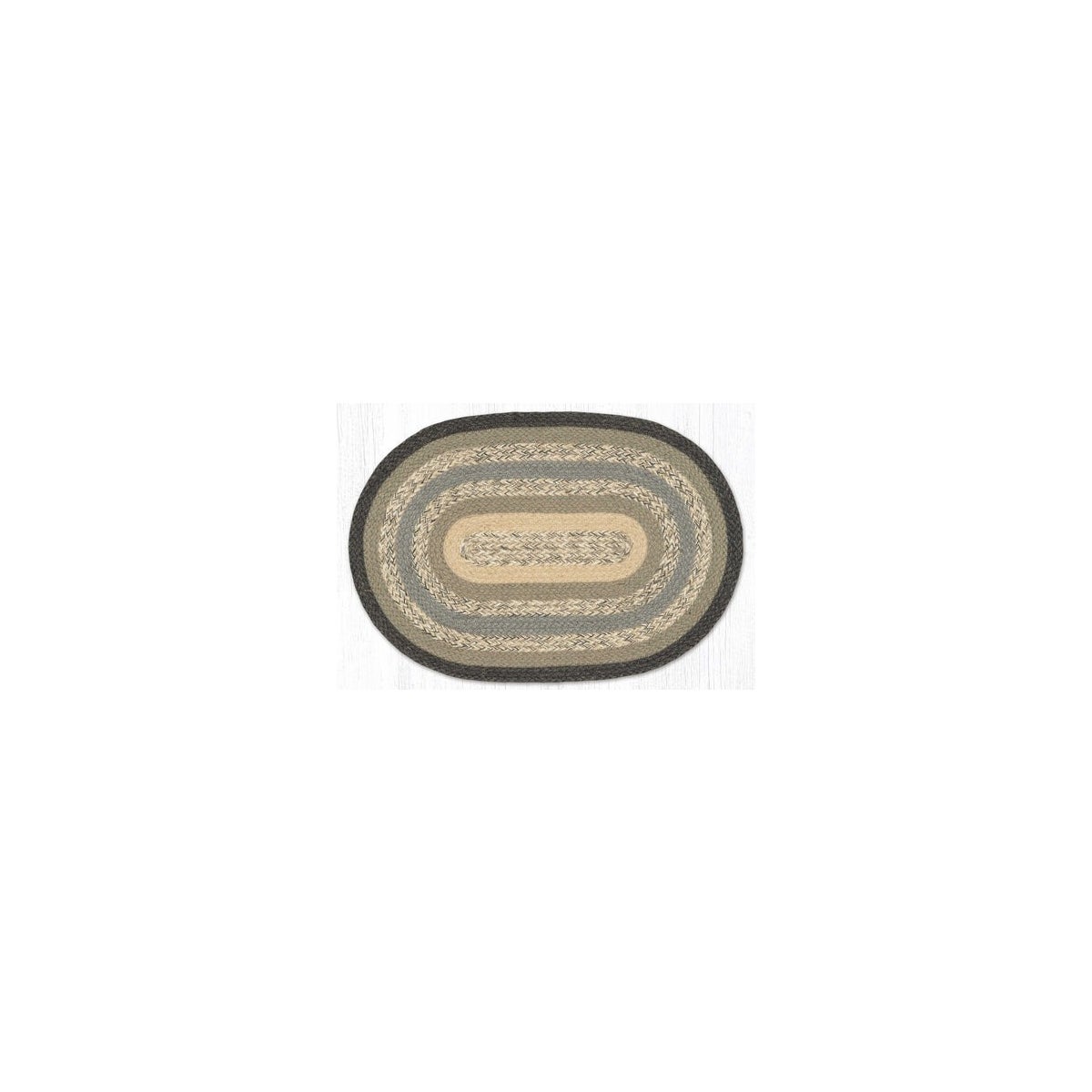 06903 4 x 6 ft C903 Charcoal44 Gray  Ivory Oval Braided Rug