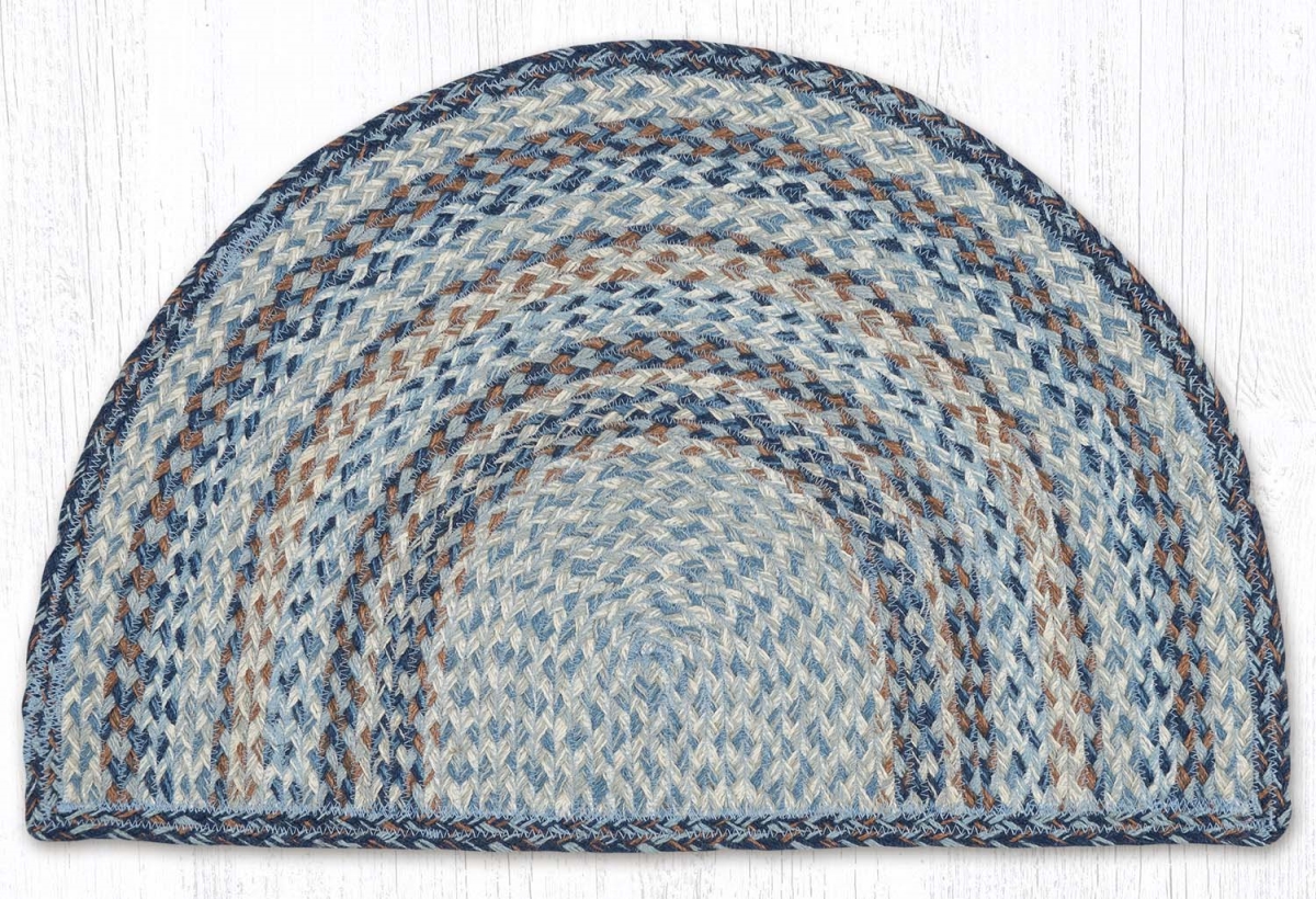 Denim Braided Small Slice Rug - 18 x 29 in. - Natural Jute - Durable
