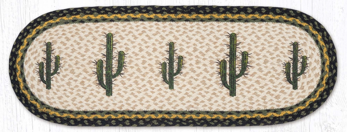 Picture of Earth Rug 68-116SA 13 x 36 in. Saguaro Braided Oval Table Runner, Burgundy & Mustard