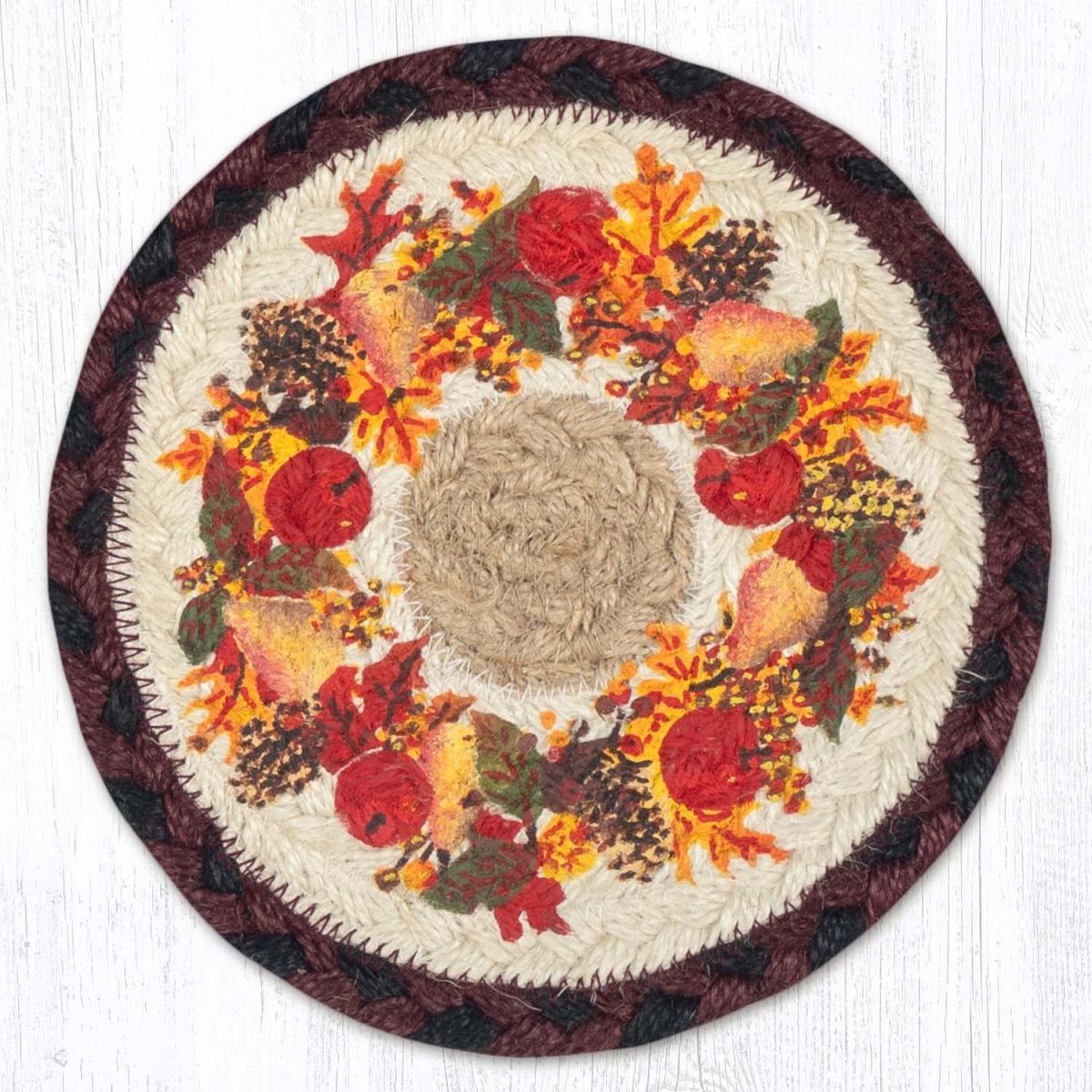 Picture of Earth Rug 79-431A 7 x 7 in. Autumn Braided Round Large Coaster, Multi Color