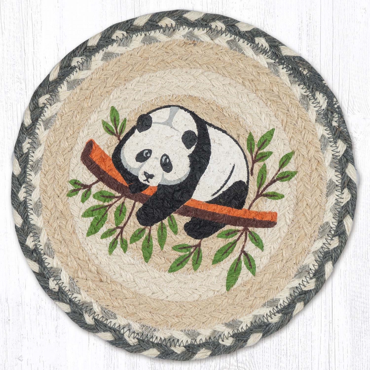 Picture of Earth Rug 80-890GP 10 x 10 in. MSPR-890 Giant Panda Printed Braided Round Trivet, Multi Color