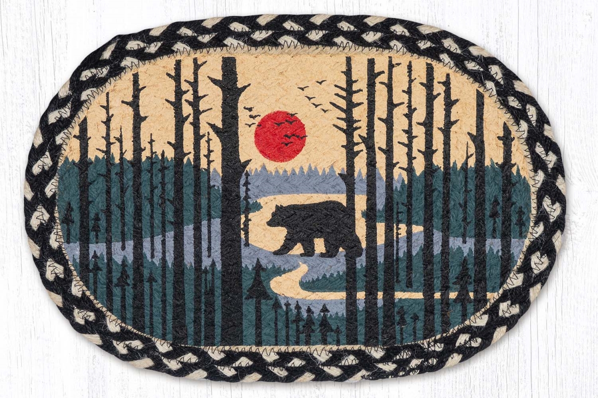 81-430BS 10 x 15 in. MSP-430 Bear Scene Printed Oval Swatch Rug