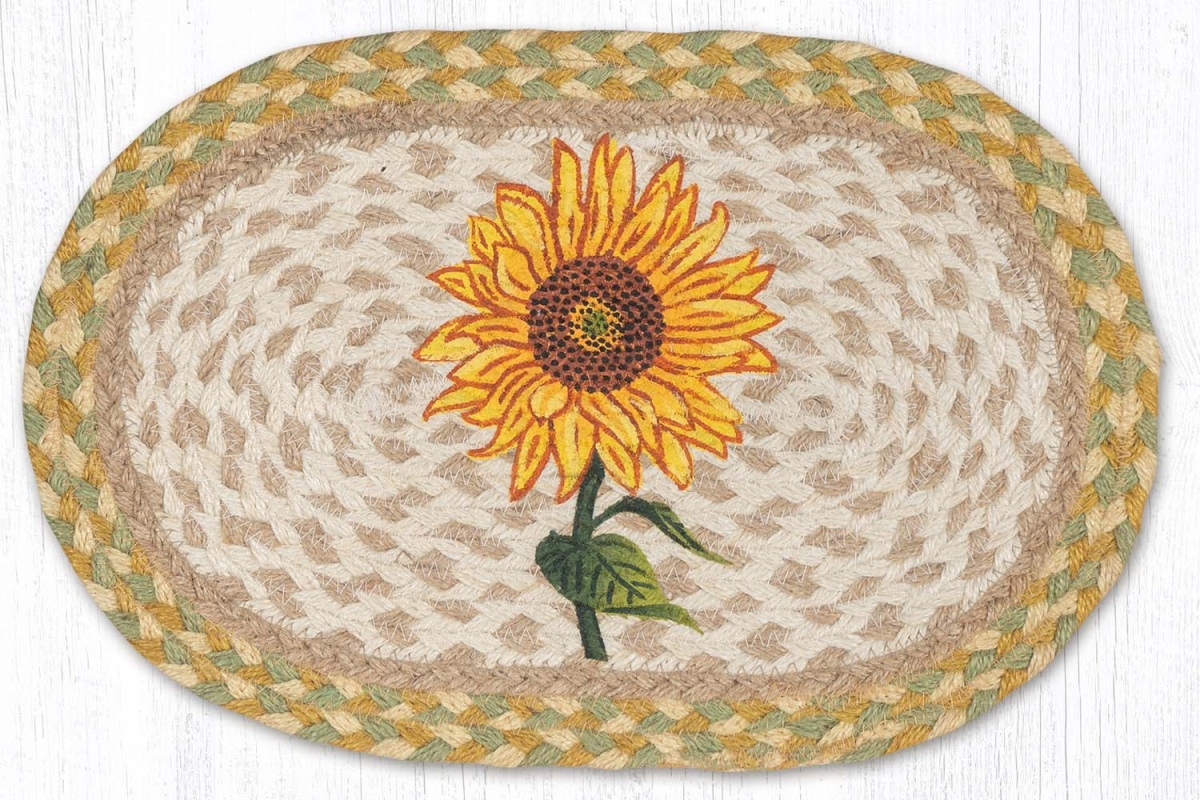 Picture of Earth Rug 81-529S 10 x 15 in. MSP-529 Sunflower Printed Oval Swatch Rug