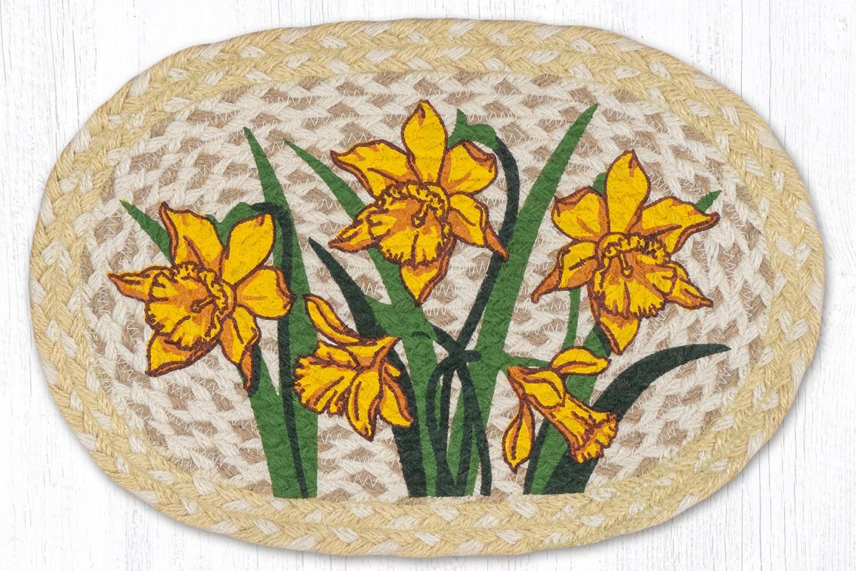 Picture of Earth Rug 81-880D 10 x 15 in. MSP-880 Daffodil Printed Oval Swatch Rug
