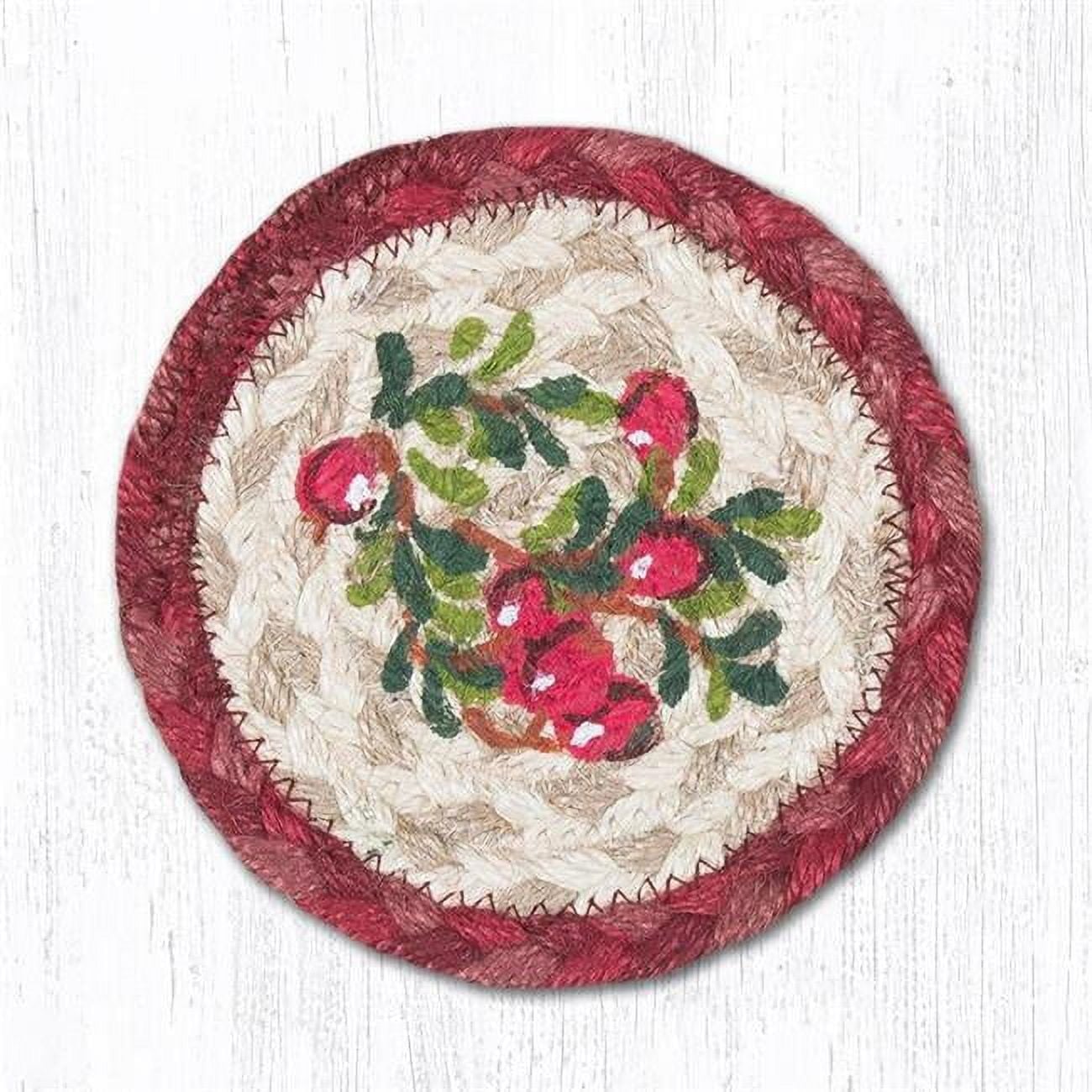 5 in. Cranberries Individual Printed Coaster Rug