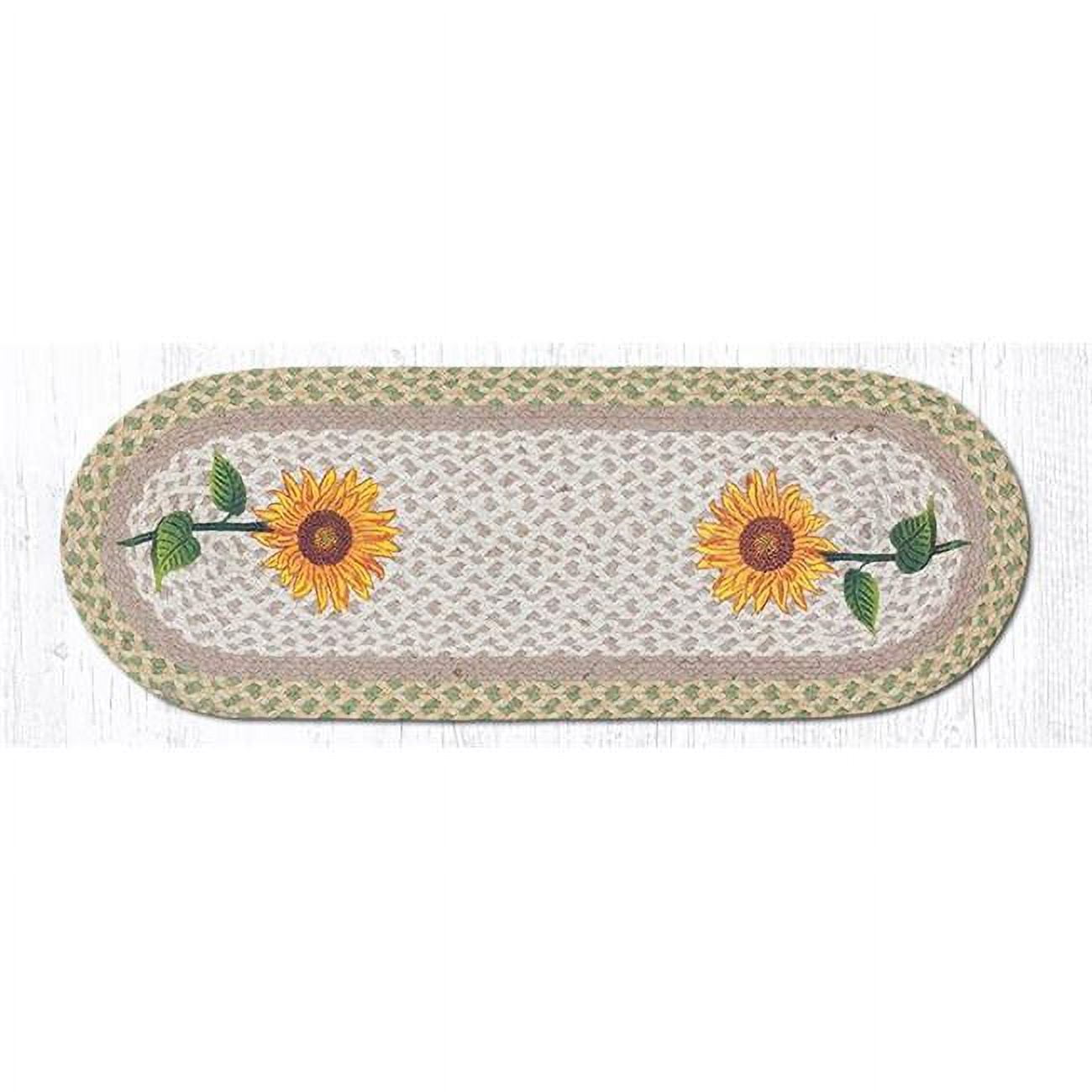 Picture of Capitol Importing 68-529TS 13 x 36 in. Tall Sunflowers Oval Patch Runner Rug