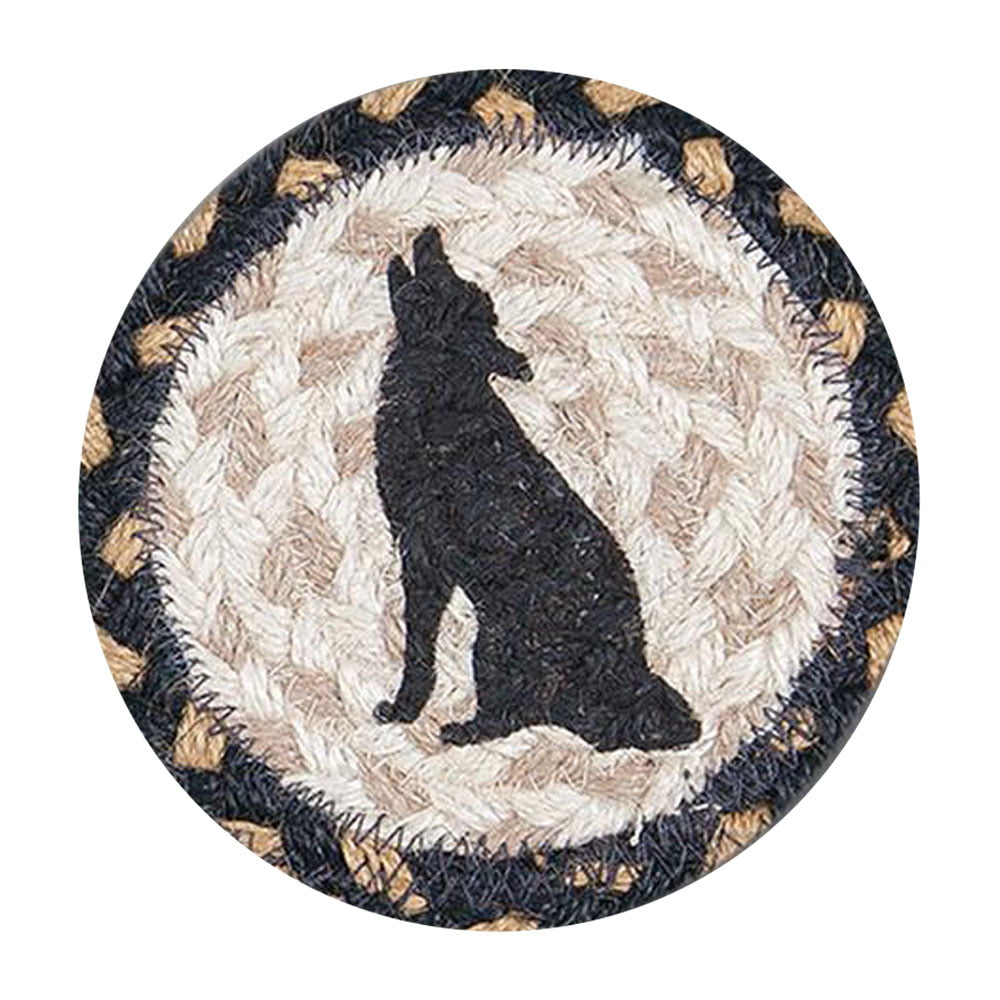 Picture of Capitol Importing 31-IC043HC 5 in. Howling Coyote Individual Coaster Rug