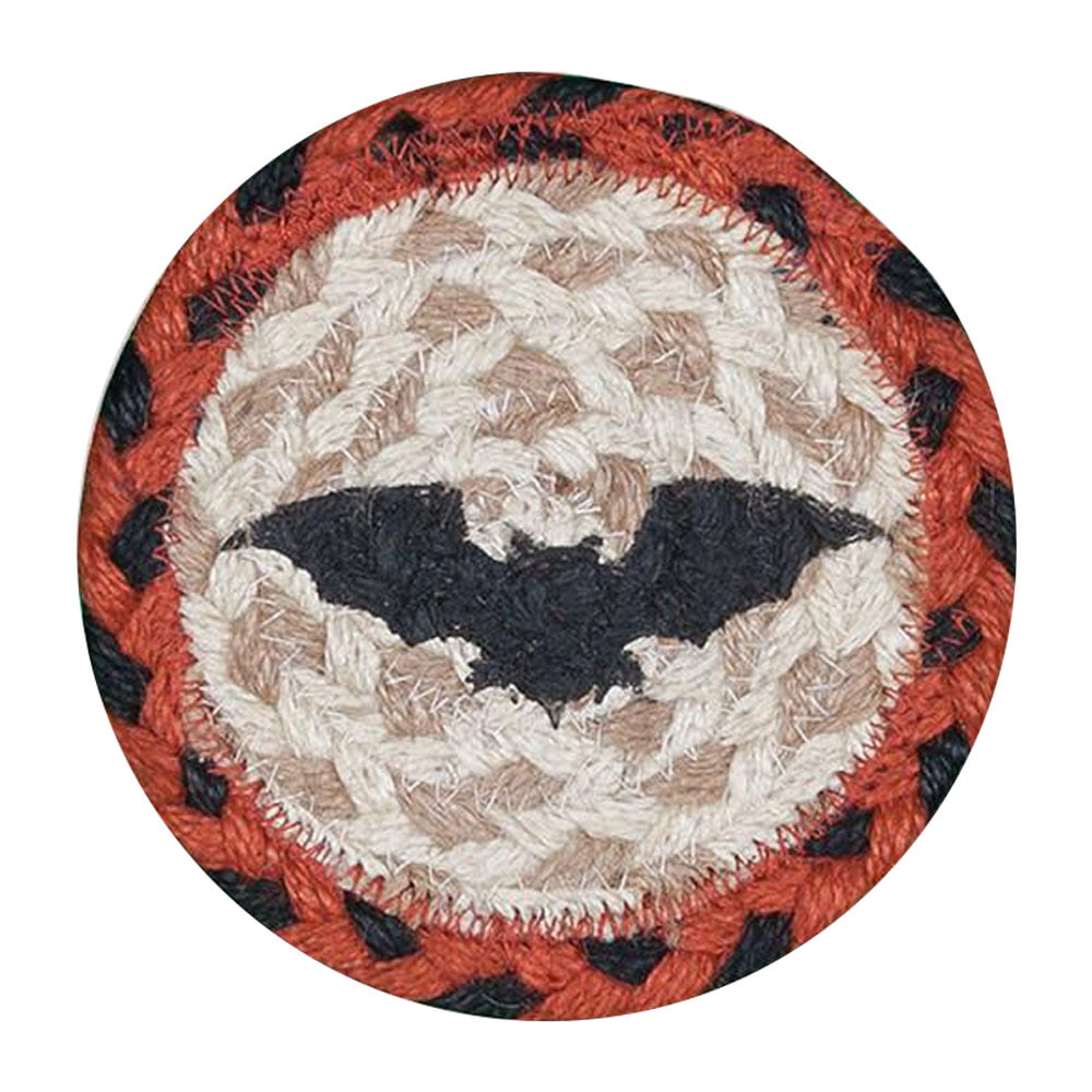 5 in. Bat Individual Round Printed Coaster Rug