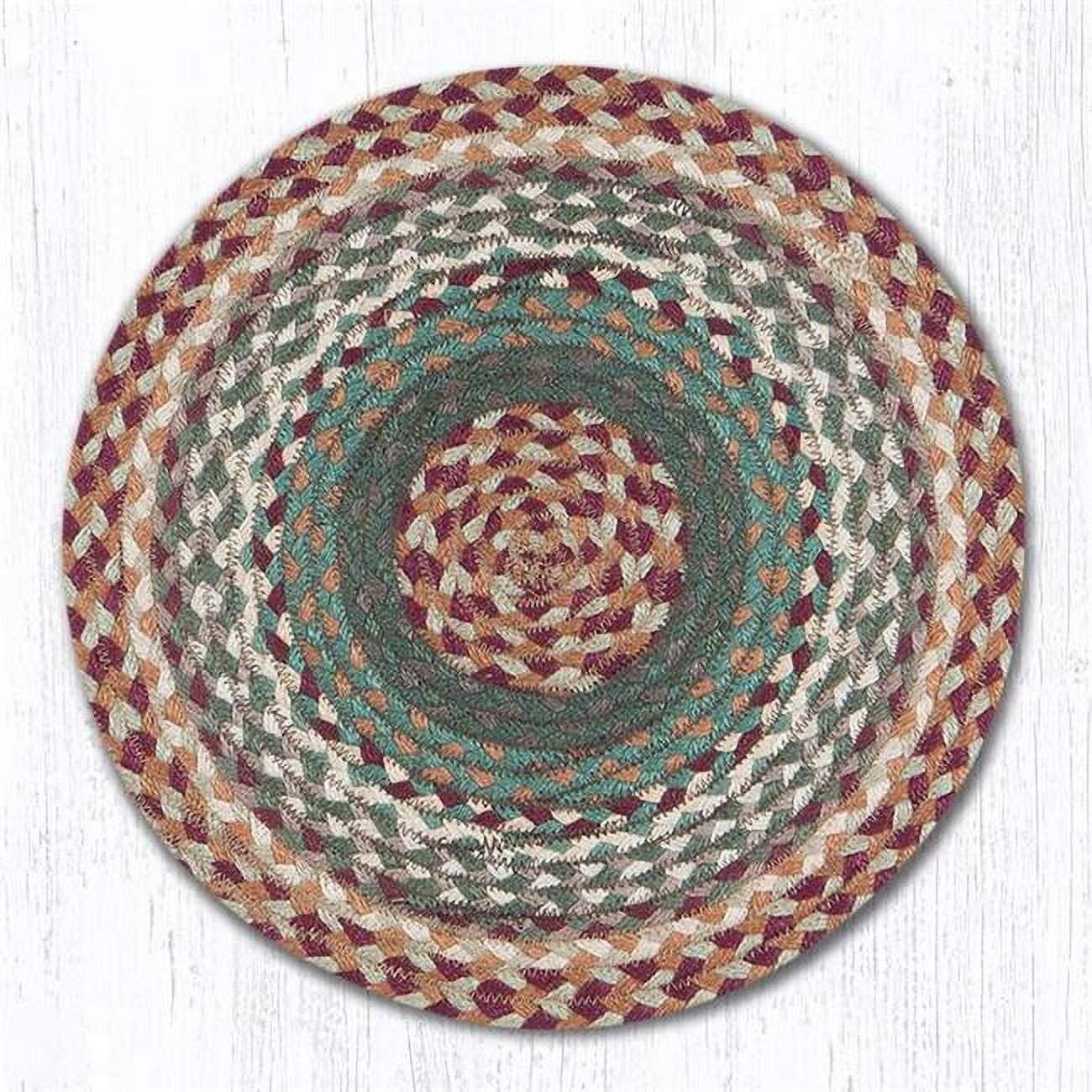 15.5 in. Buttermilk & Cranberry Round Chair Pad