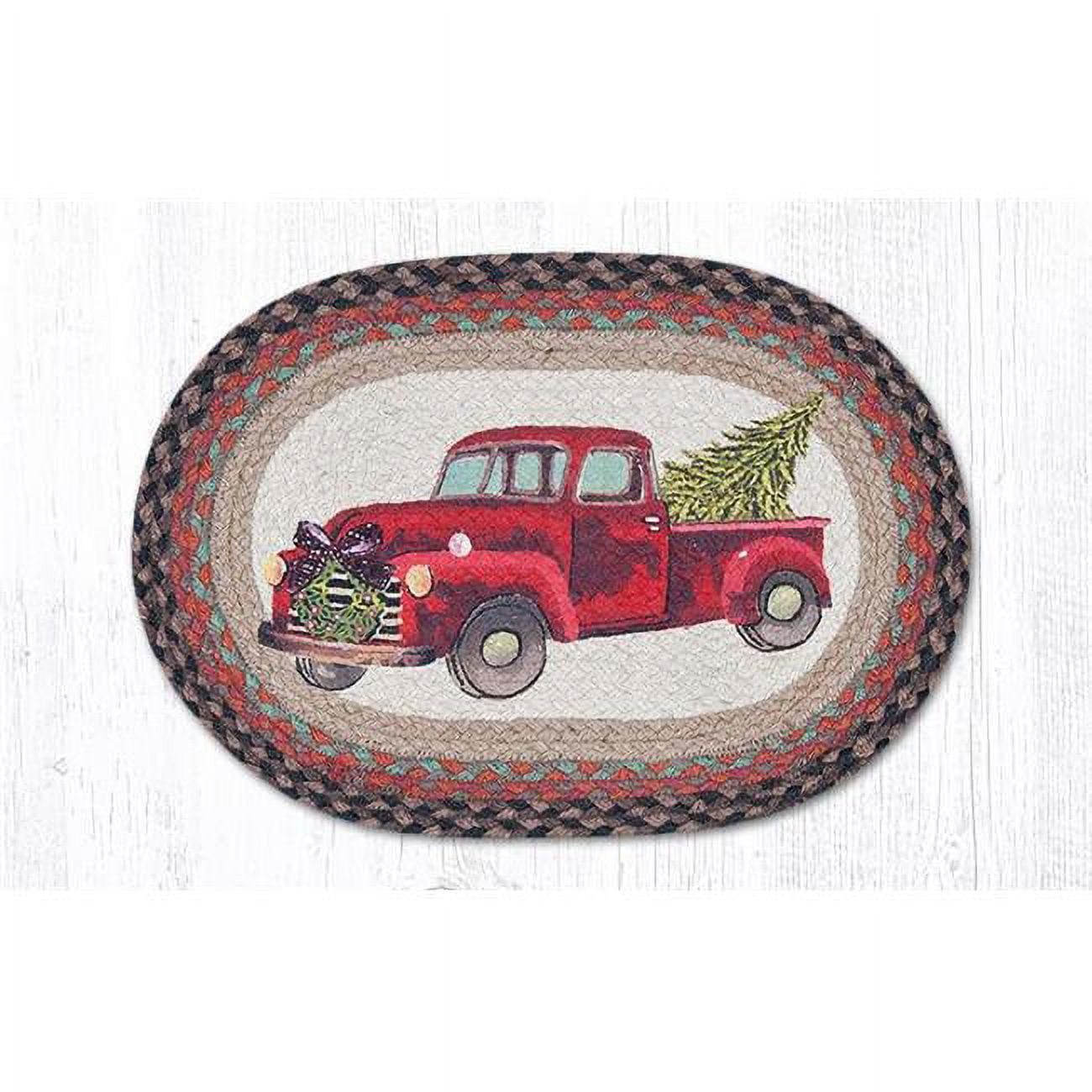 Picture of Capitol Importing 48-530CT 13 x 19 in. Christmas Truck Oval Printed Placemat