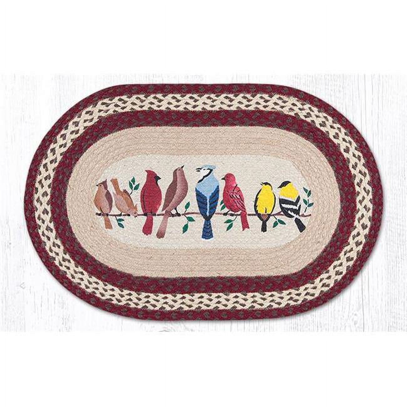 20 x 30 in. Birds on a Wire Oval Patch Rug