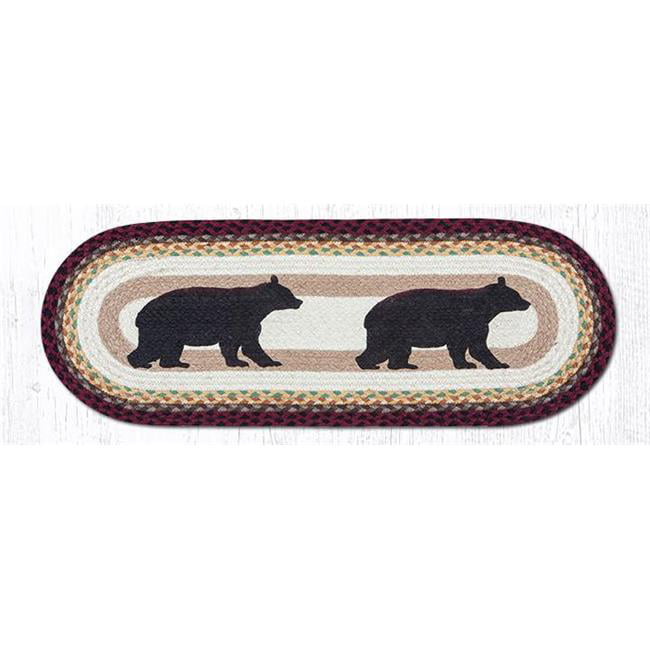 Picture of Capitol Importing 68-395CB 13 x 36 in. Cabin Bear Oval Patch Runner