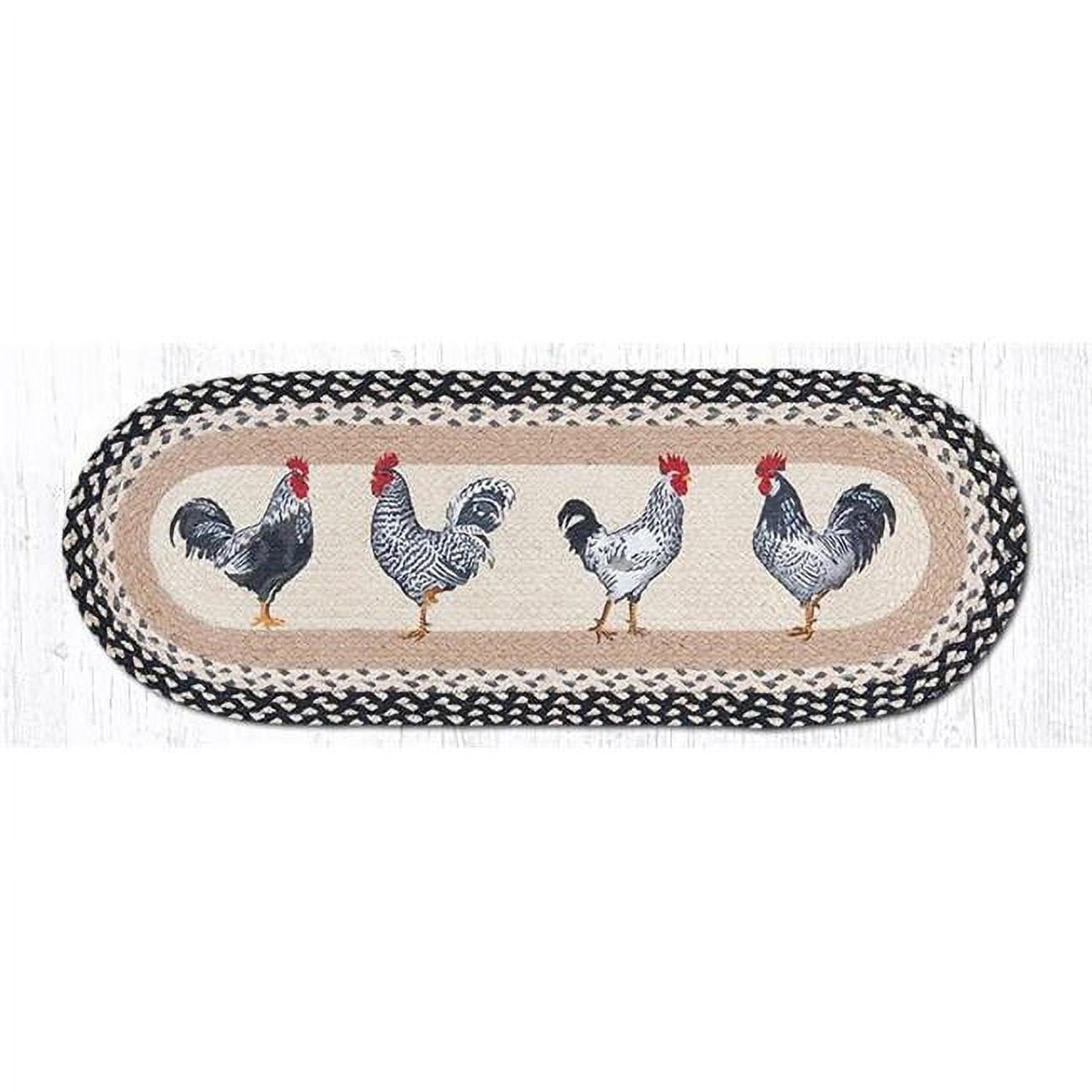 Picture of Capitol Importing 68-430R 13 x 36 in. Roosters Oval Patch Runner