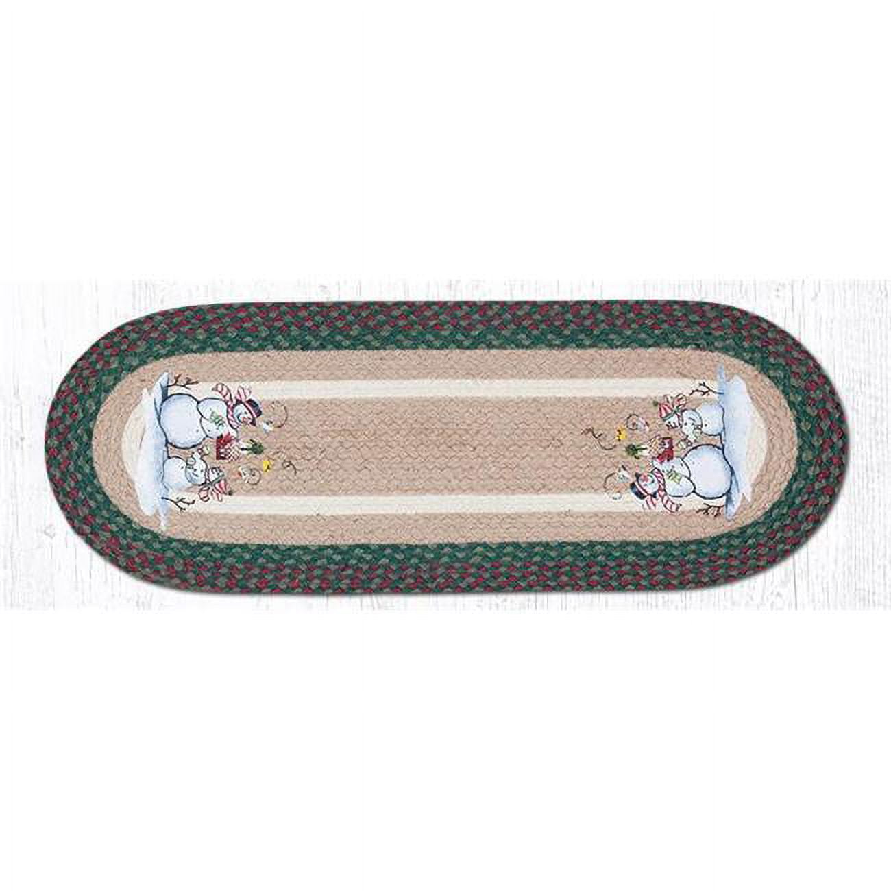 Picture of Capitol Importing 68-508BS Birdhouse Snowman Oval Patch Runner Rug&#44; 13 x 36 in.