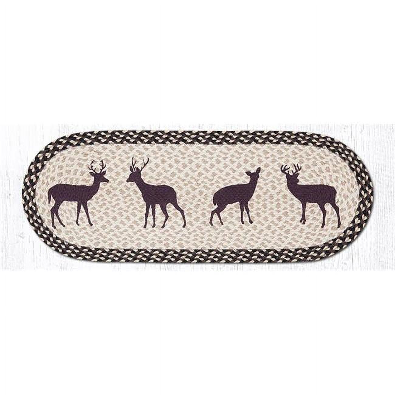 Picture of Capitol Importing 68-518DS Deer Silhouette Oval Patch Runner Rug&#44; 13 x 36 in.