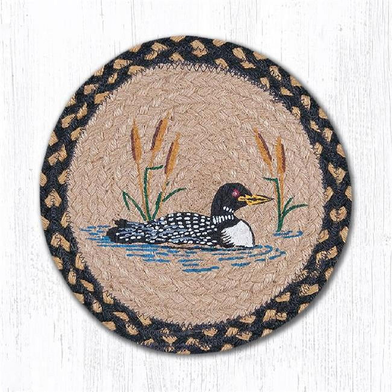 Loon Cattail Printed Swatch Round Rug, 10 x 10 in.