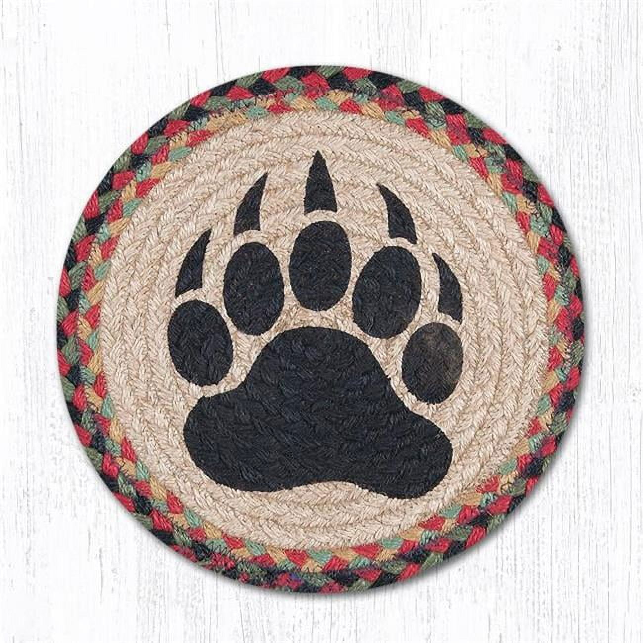Bear Paw Printed Swatch Round Rug, 10 x 10 in.