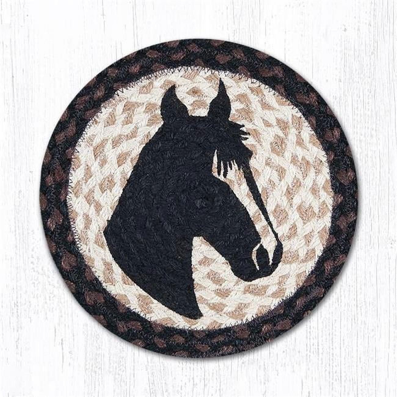Horse Portrait Printed Swatch Round Rug, 10 x 10 in.