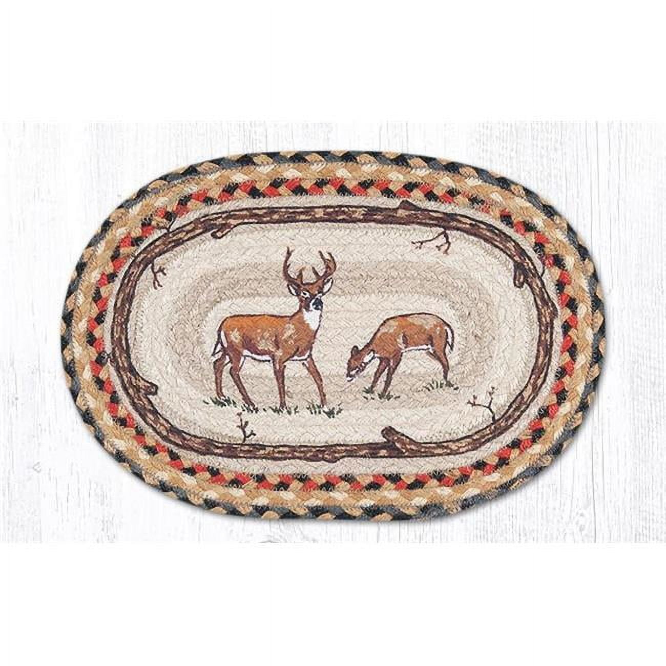 Deer Printed Swatch Oval Rug, 10 x 15 in.