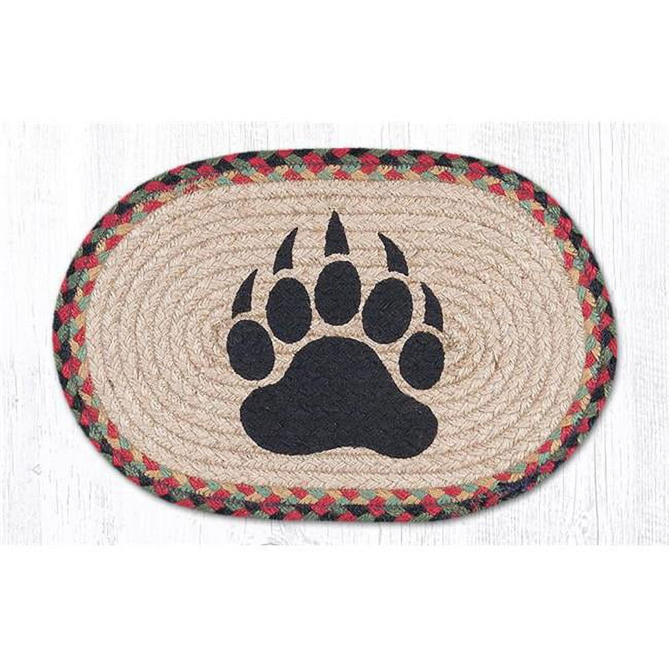 Bear Paw Printed Swatch Oval Rug, 10 x 15 in.