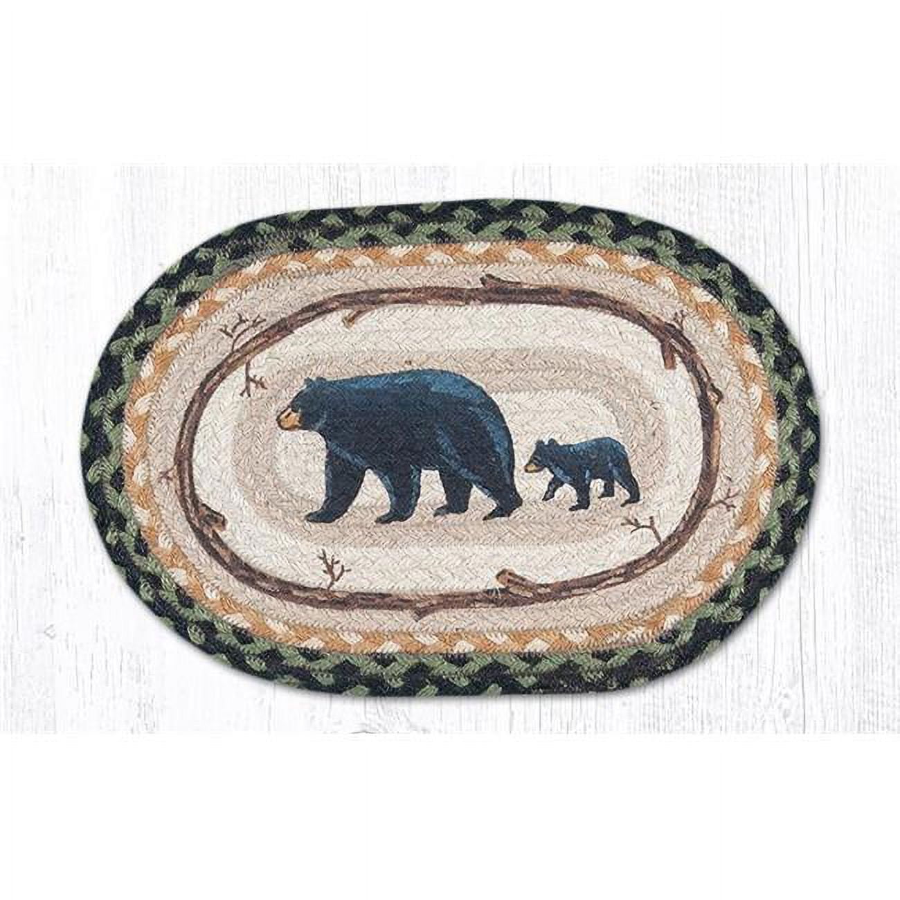 Mama & Baby Bear Printed Swatch Oval Rug, 10 x 15 in.